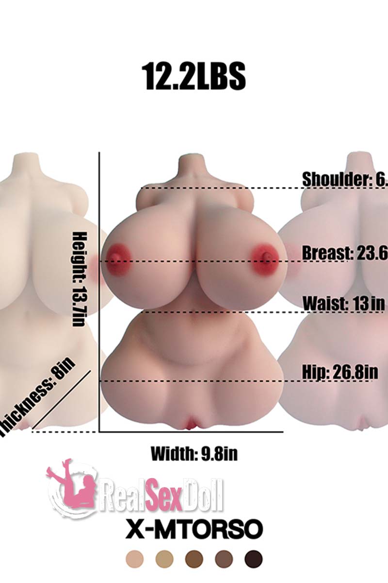 TPE Sex Toy X-M Torso (In Black Skin Tone) vista 4