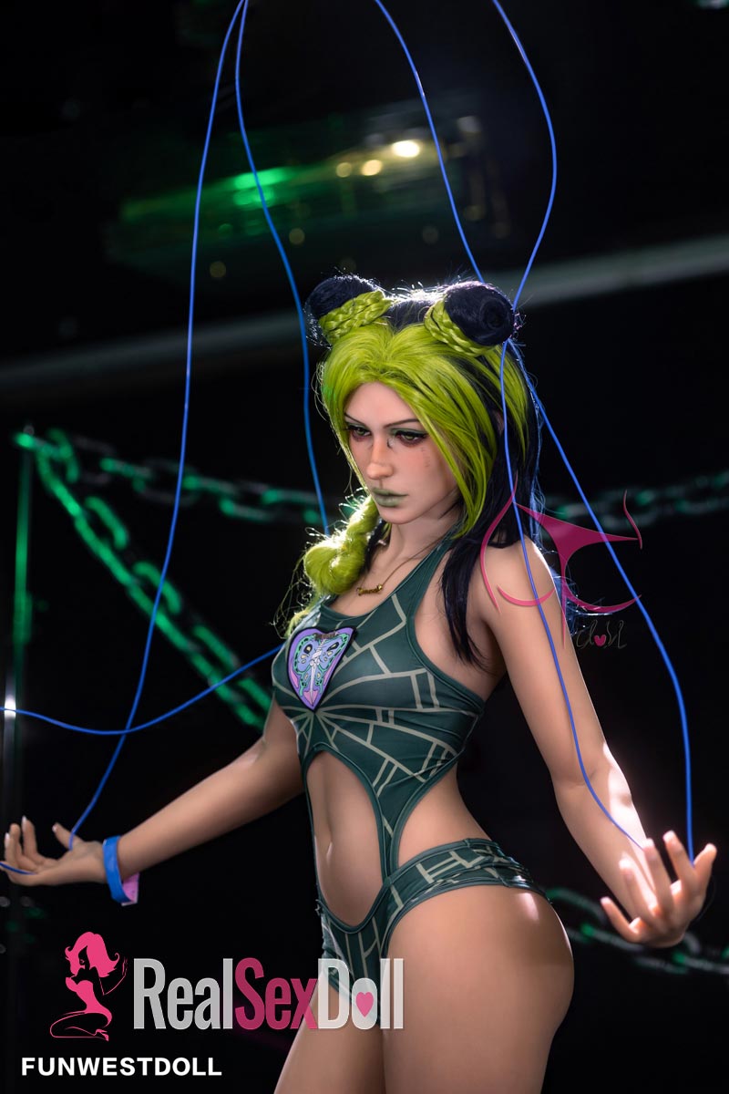 159cm / 5ft2 A-cup Green Hair Small Chest Sex Doll Elina vista 5