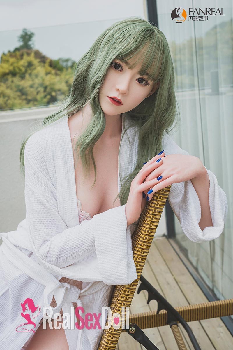 158cm / 5ft2 B-cup Green Hair Asian Silicone Sex Doll Qian vista 6
