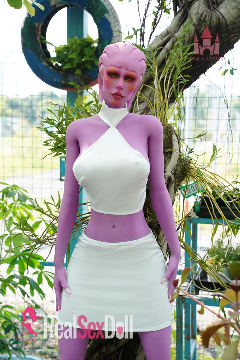170cm / 5ft7 E-cup Purple Alien Curvy Sex Doll A1 vista 3