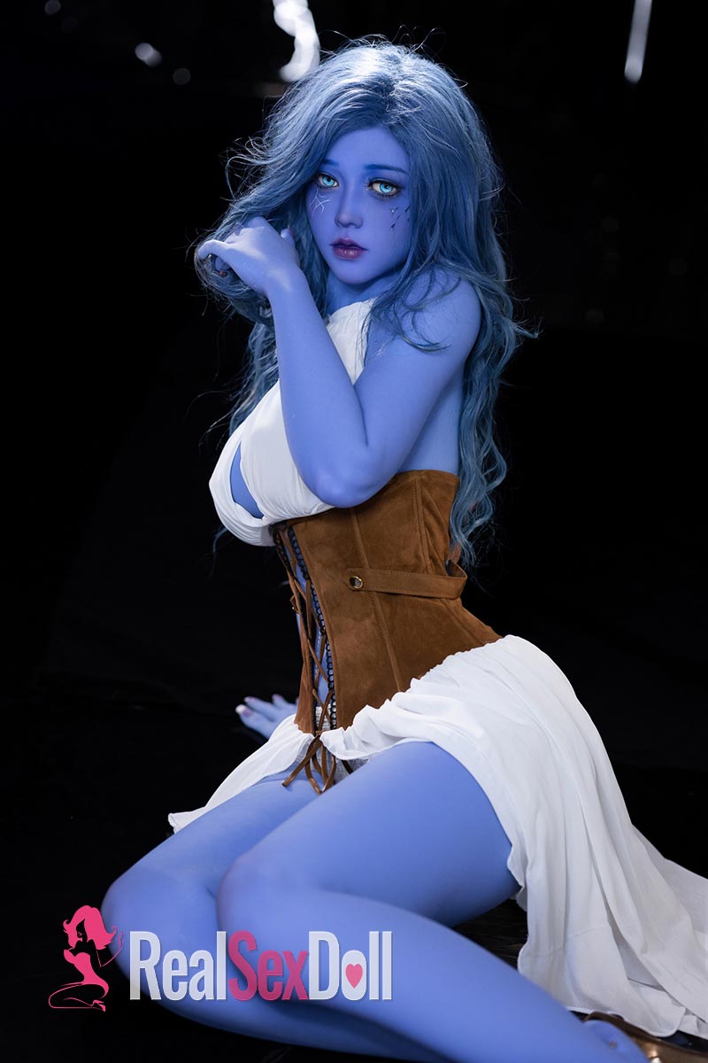 158cm/5ft2 Blue Skin Curvy Elf TPE Sex Doll Livia With Head #225 vista 8