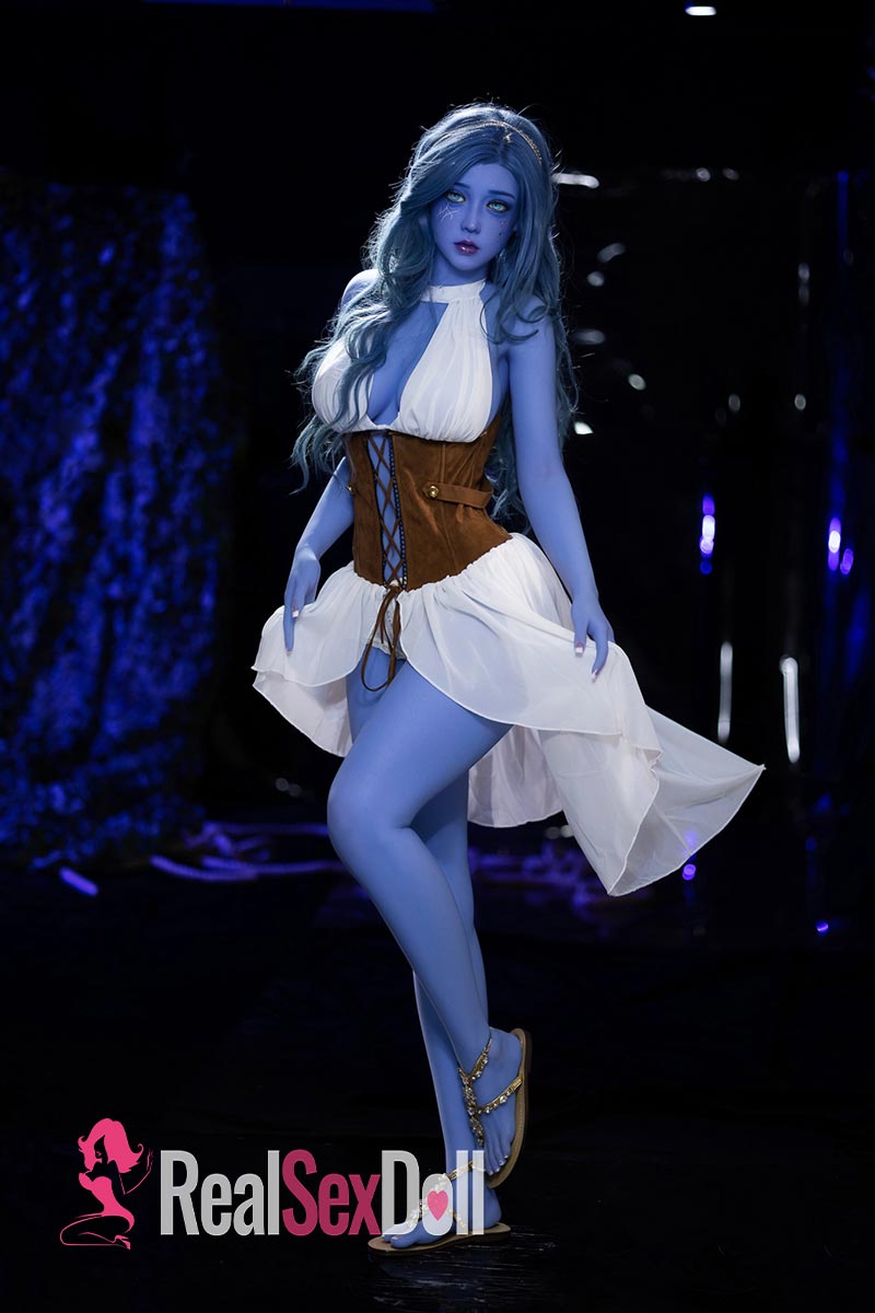 158cm/5ft2 Blue Skin Curvy Elf TPE Sex Doll Livia With Head #225 vista 6