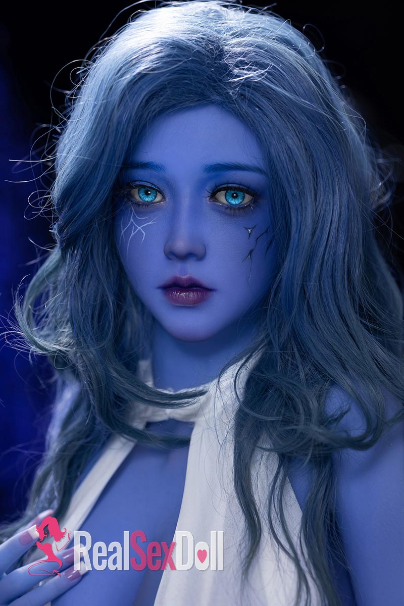 158cm/5ft2 Blue Skin Curvy Elf TPE Sex Doll Livia With Head #225 vista 3