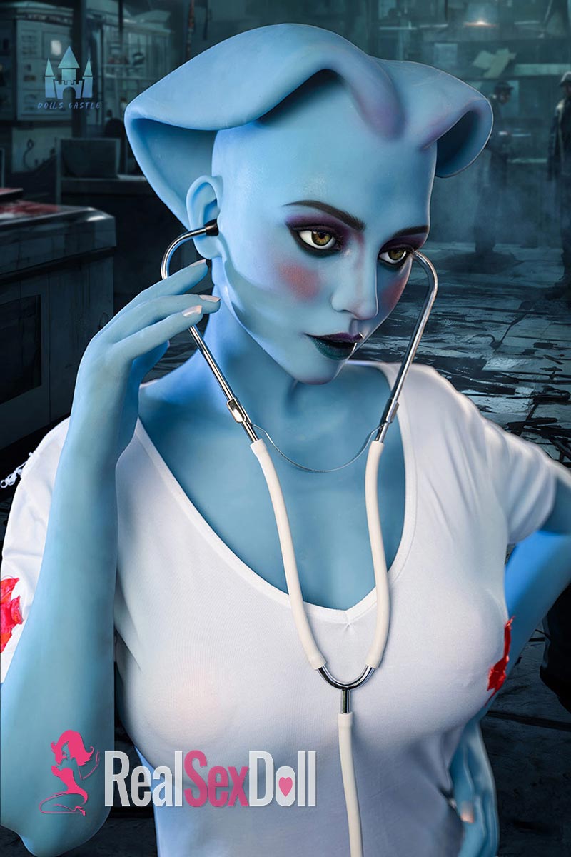 170cm/5ft7 G cup Alien Nurse Sex Doll Bid With Head #A14 vista 5