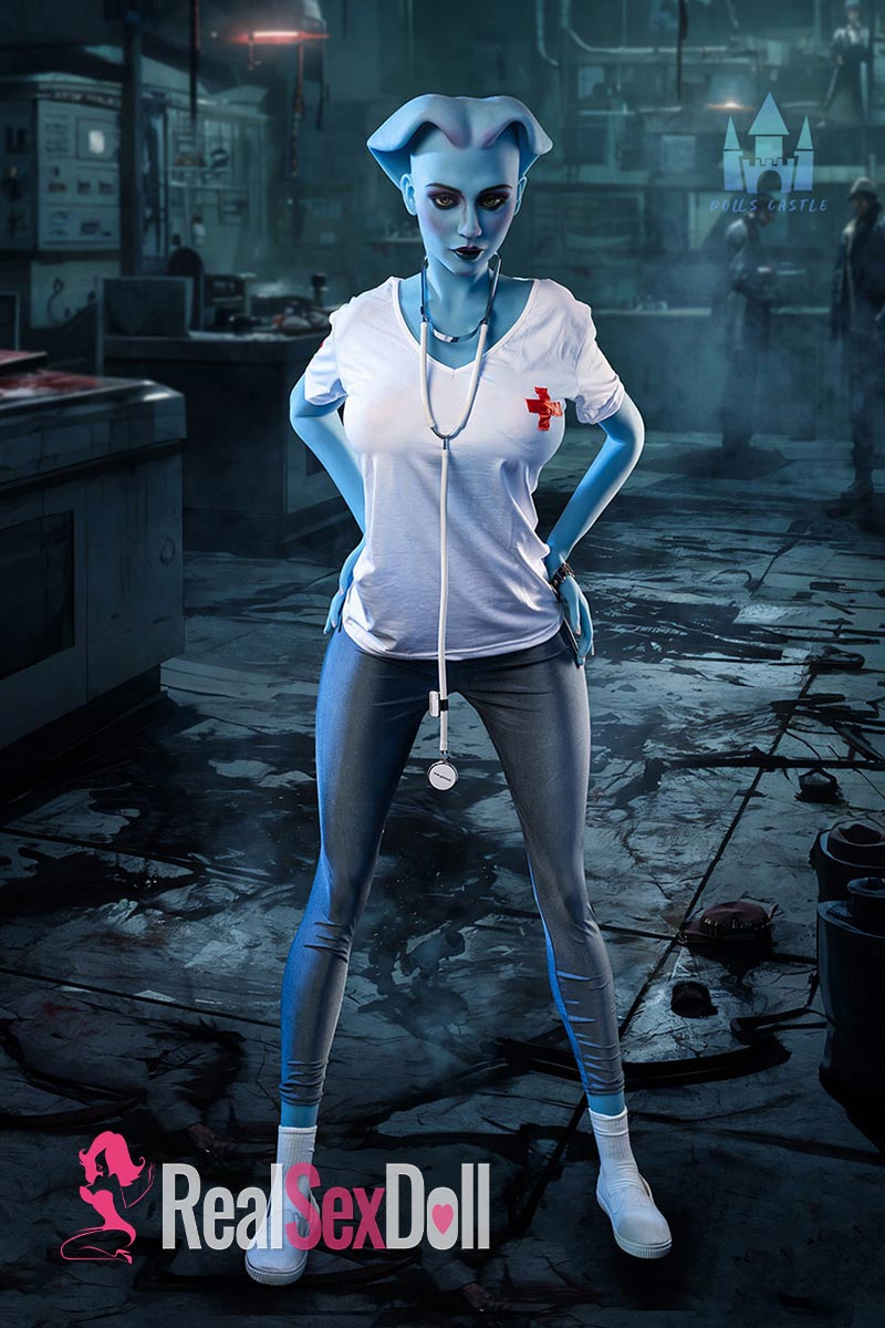 170cm/5ft7 G cup Alien Nurse Sex Doll Bid With Head #A14 vista 8