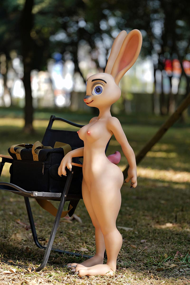 All-In-One Seamless Neck Furry Bunny Silicone Sex Doll Rabittie (ROS) vista 6