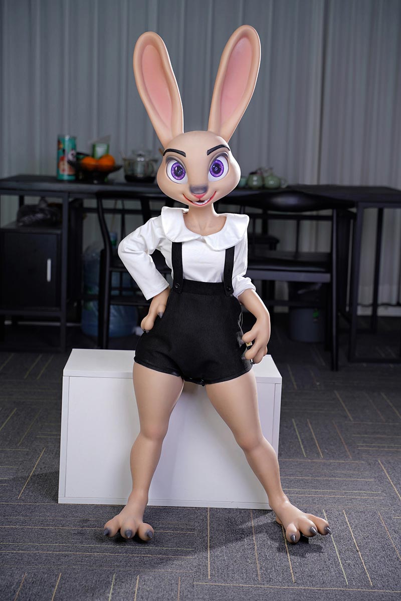 All-In-One Seamless Neck Furry Bunny Silicone Sex Doll Rabittie (ROS Head) vista 2