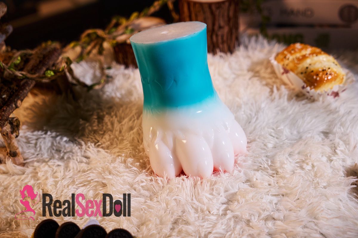 Blue Furry Feet Hentai Onahole Silicone Sex Toy 0.9kg (2 lbs) vista 8