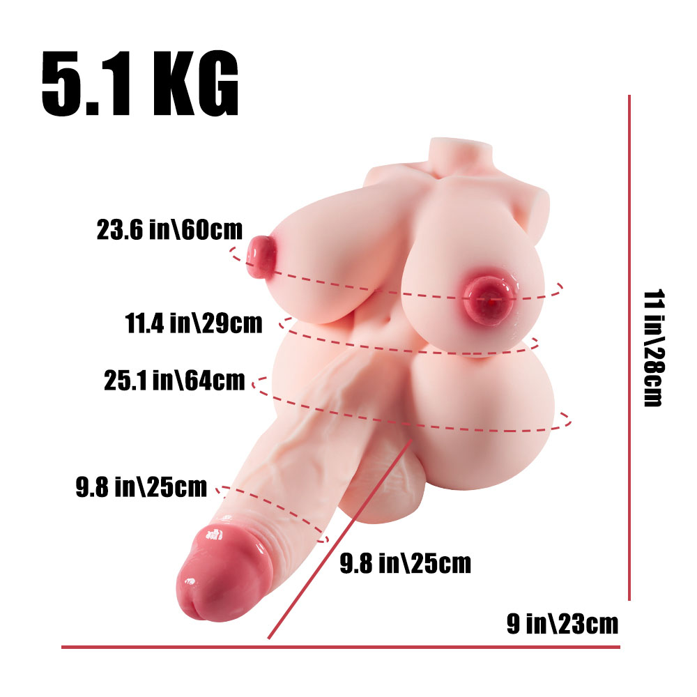 Futa Lucy: Hentai TPE Sex Torso with Big Penis, 5.1kg (11.2 lbs) vista 3