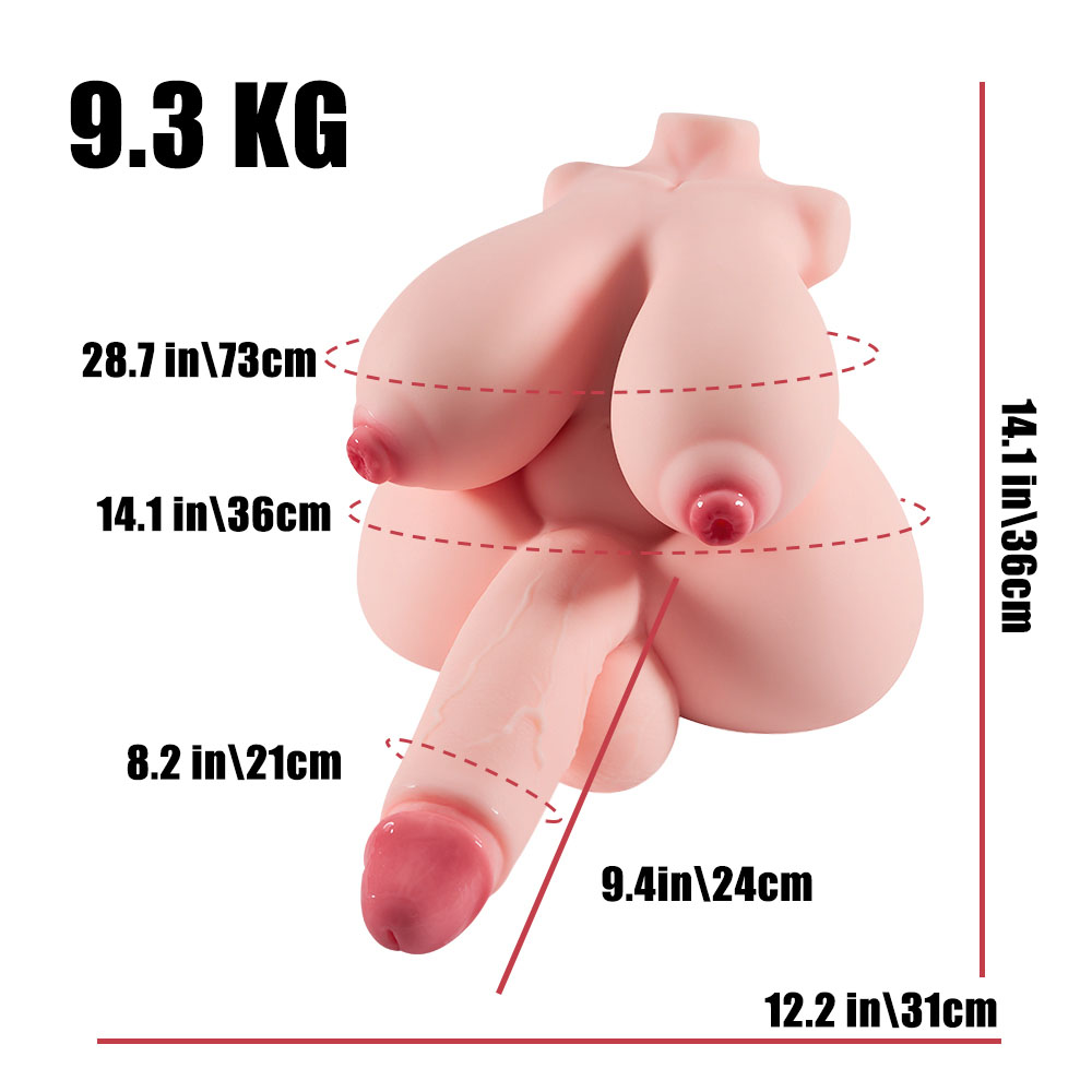 Big Robin: Futa TPE Sex Torso with Fuckable Tits, 9.3kg (20.5 lbs) vista 3