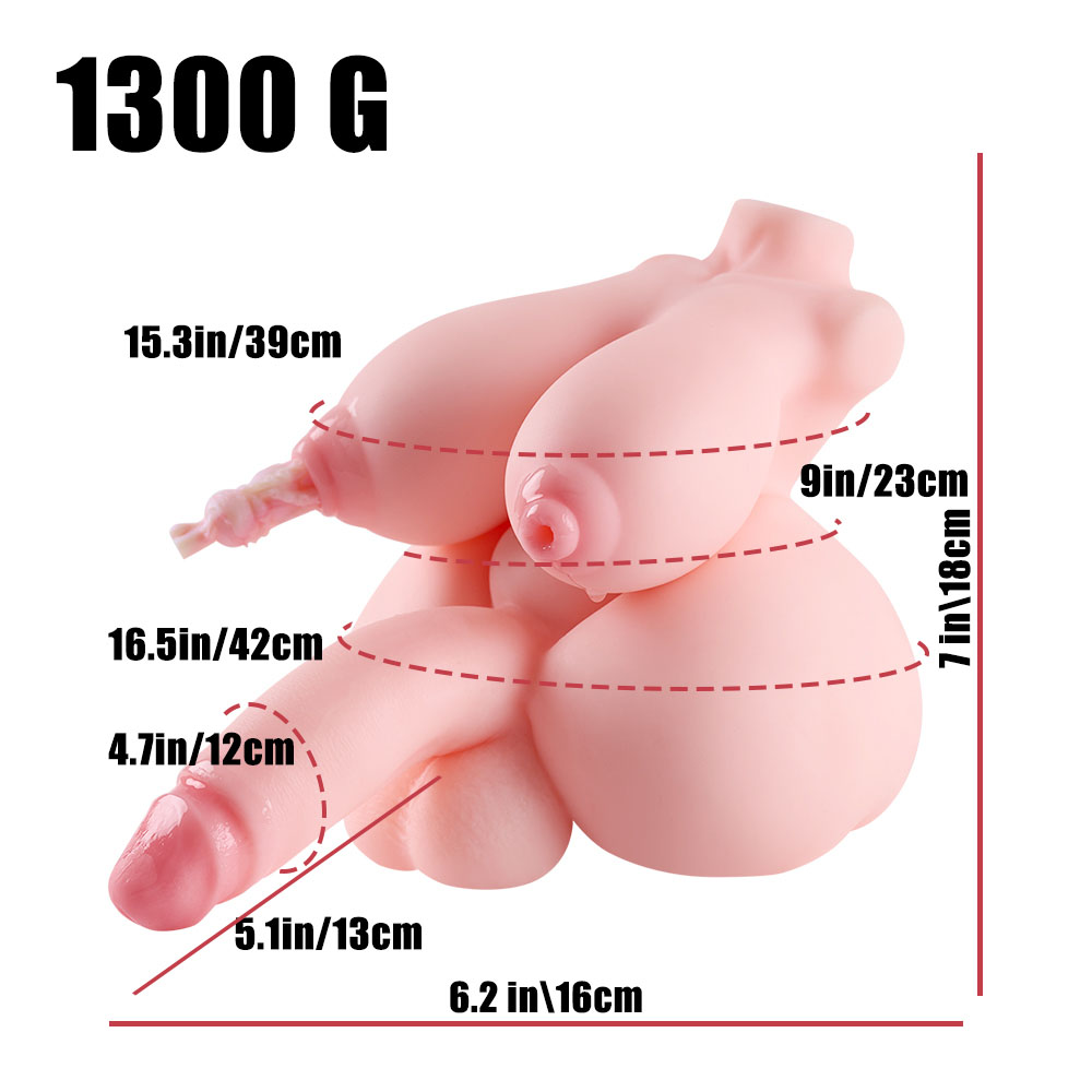 Mini Robin: Futa TPE Sex Torso with Fuckable Tits, 1.3kg (2.9 lbs) vista 3