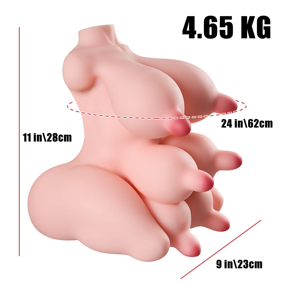 Paula: Cow Breast TPE Sex Torso Six Boobs, 4.65kg (10.2 lbs) vista 3