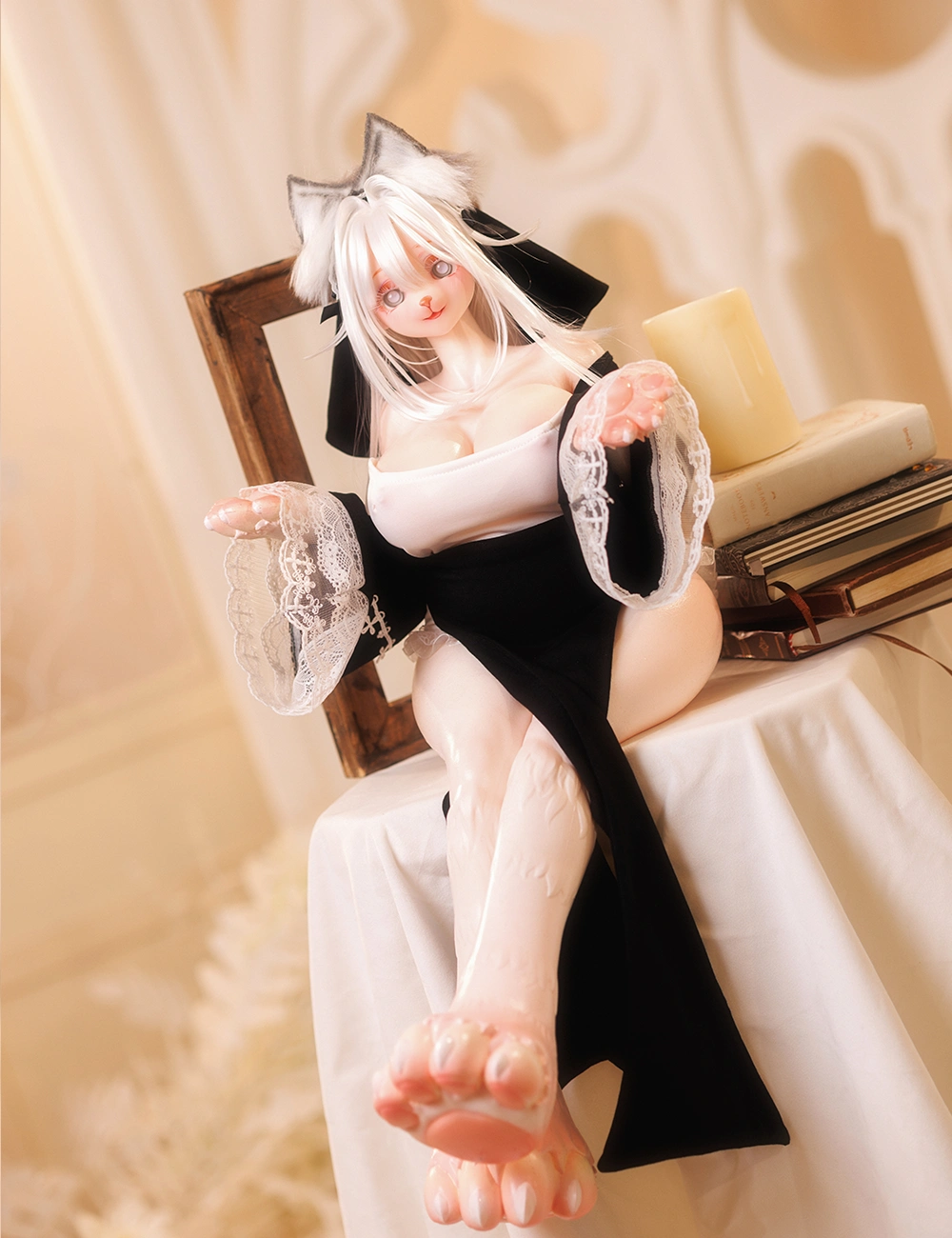 3.0 Nicole: Seamless Neck Furry Silicone Hentai Figure, 4.9kg(10.8 lbs) vista 6